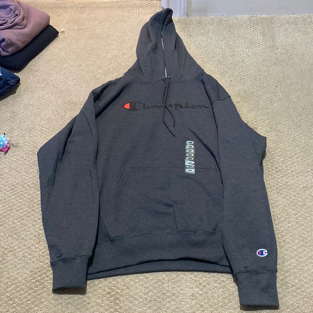 Champion , large, mens hoodie, never worn, dark grey